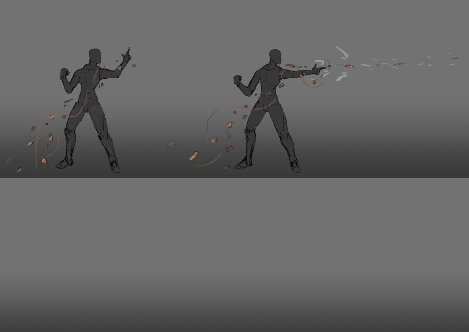 VFX/attack concepts for 1st internship with Gatling Gecko Studios.